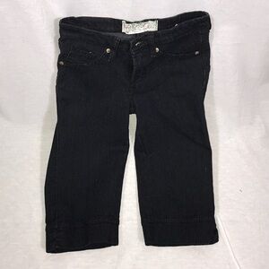 Fared Size 3 Black Faded Jean Butt Lifter Bermuda. New With Tags